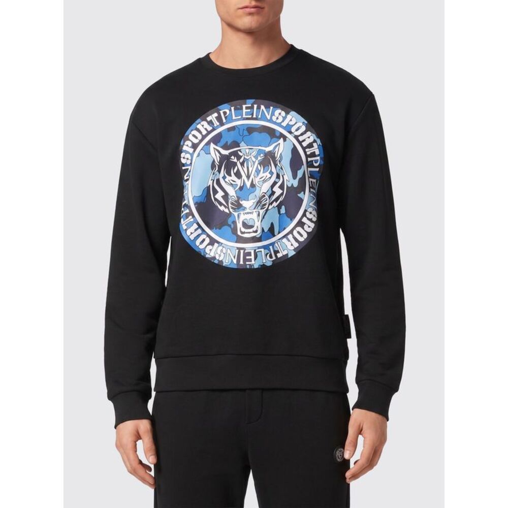 Plein Sport Men Plein Sport Dropped Shoulder Printed Logo Cotton Jumper